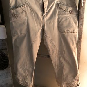 Khaki below the knee shorts